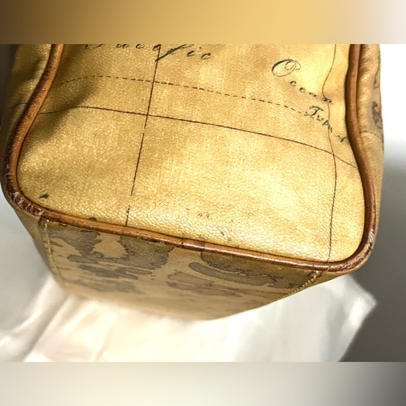 Alviero Martini Leather Handbag Brown Purse Boston Speedy Bag Satchel Milan Bags - Picture 9 of 12